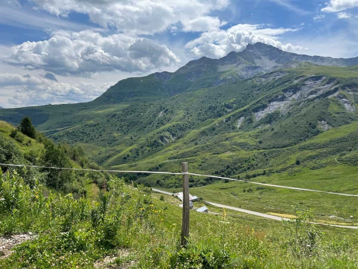an alpine view from near the summit of the col de la madeleine