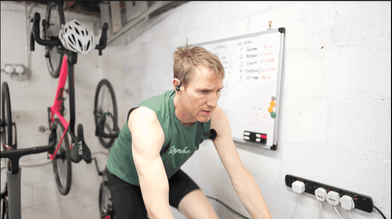 cyclist with heart rate monitor