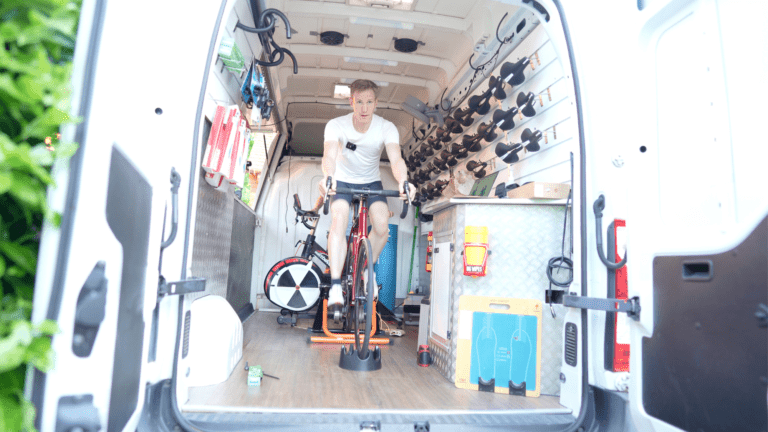 front view of a cyclist bike fit saddle pressure map