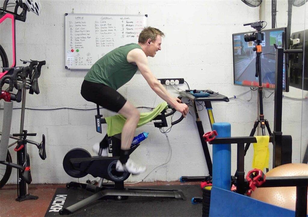 riding an indoor bike turbo
