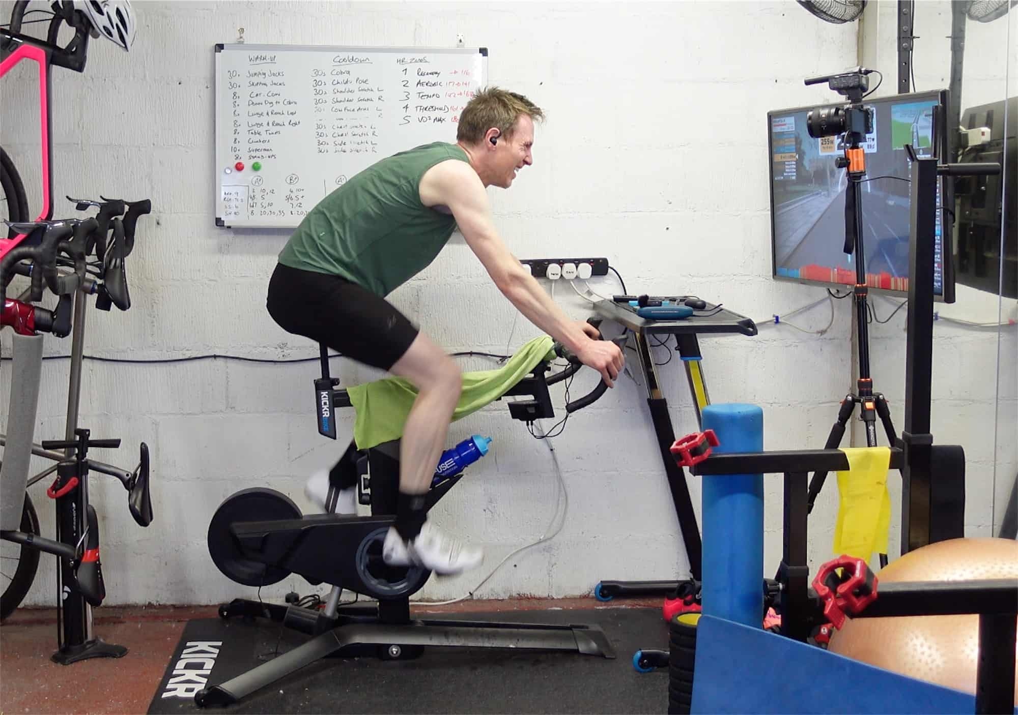 riding an indoor bike turbo