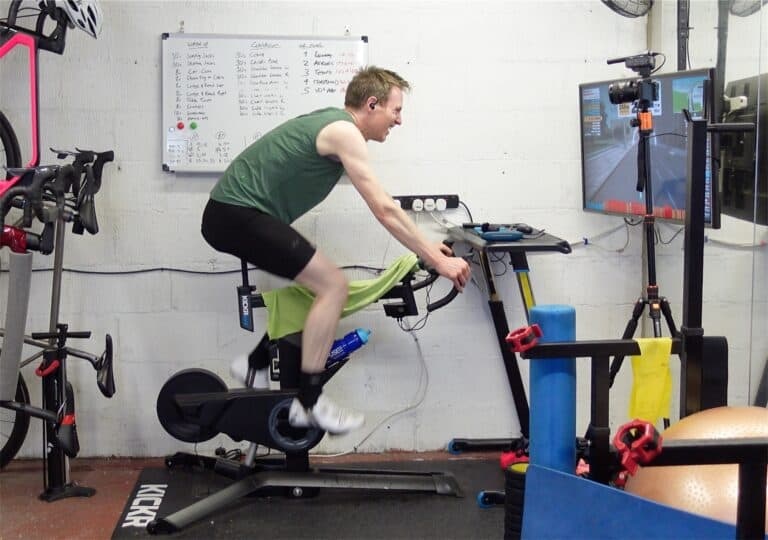 riding an indoor bike turbo