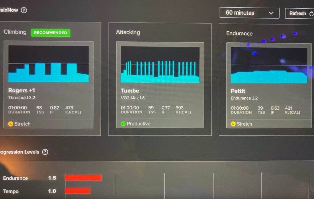 trainer road activities screenshot
