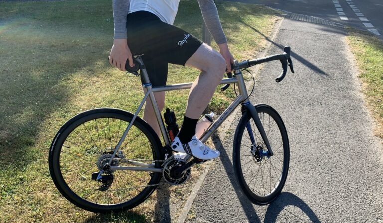 male cyclist sitting in a bike saddle