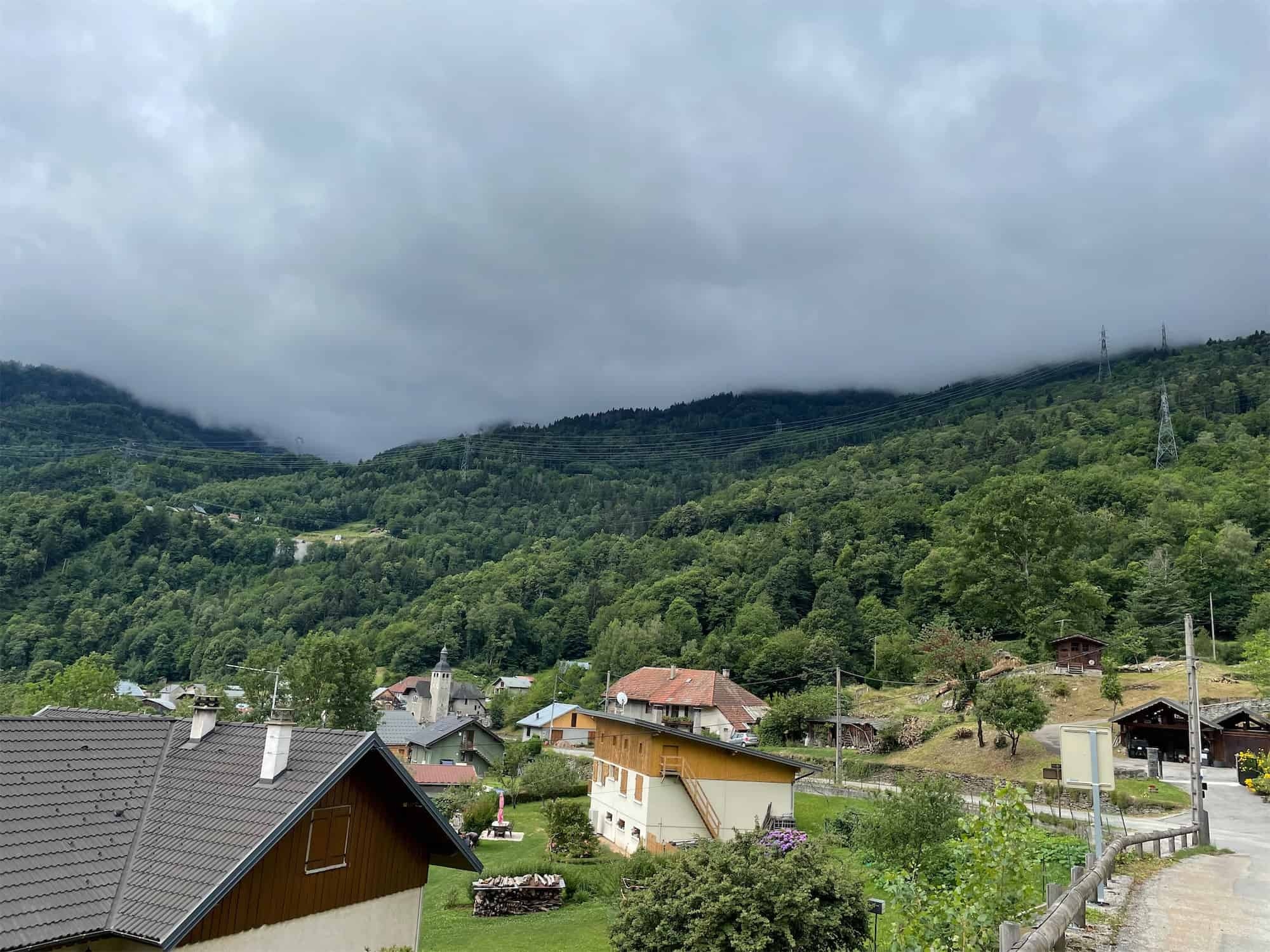 view of col de tamie summit covered in cloud