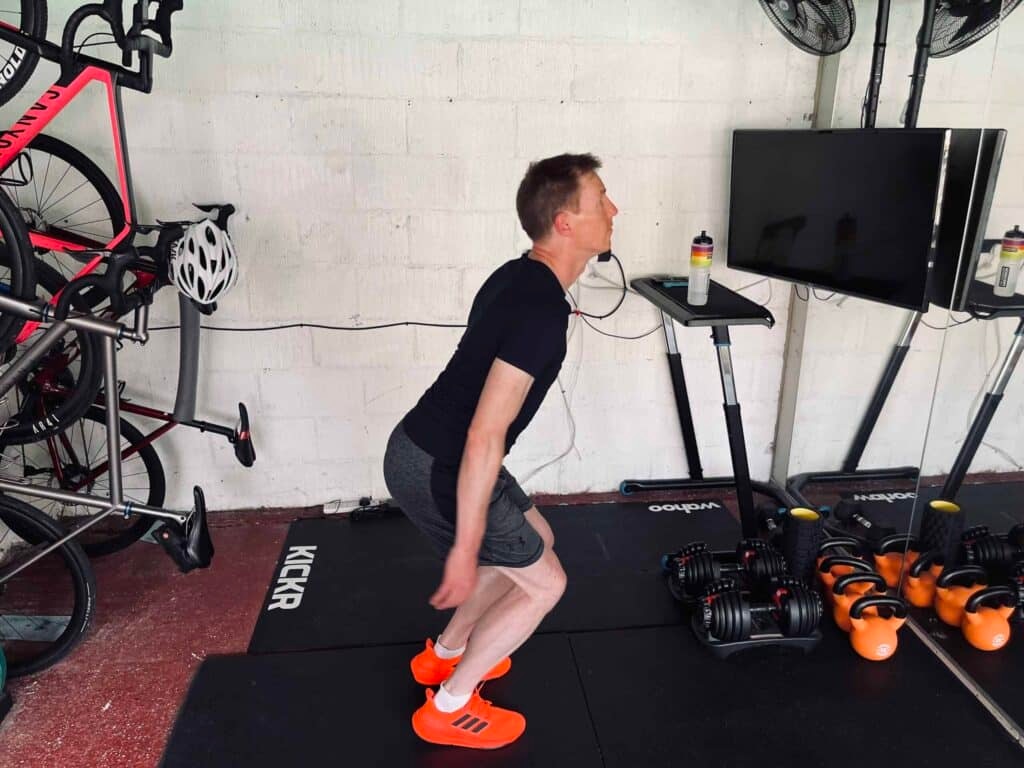 cyclist doing burpees step 2