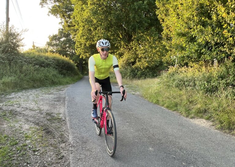 cyclist on proper form