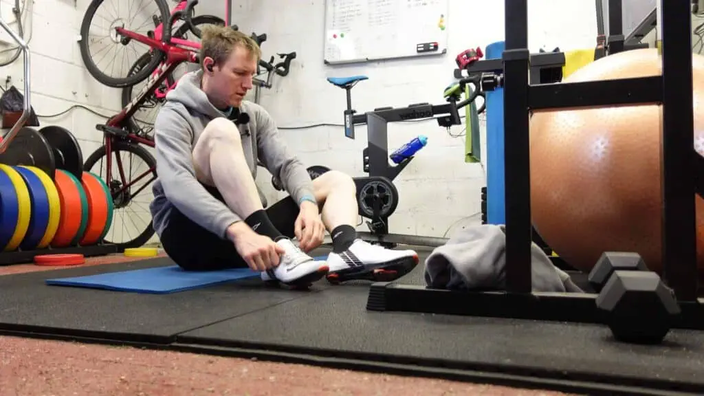 a cyclist preparing to know how to set up a bike trainer