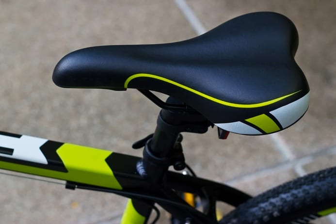 Bike seat, Bicycle saddle on street background