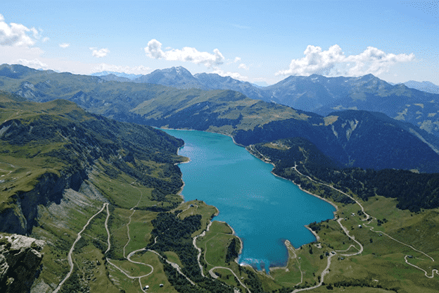 cormet de roselend aerial shot