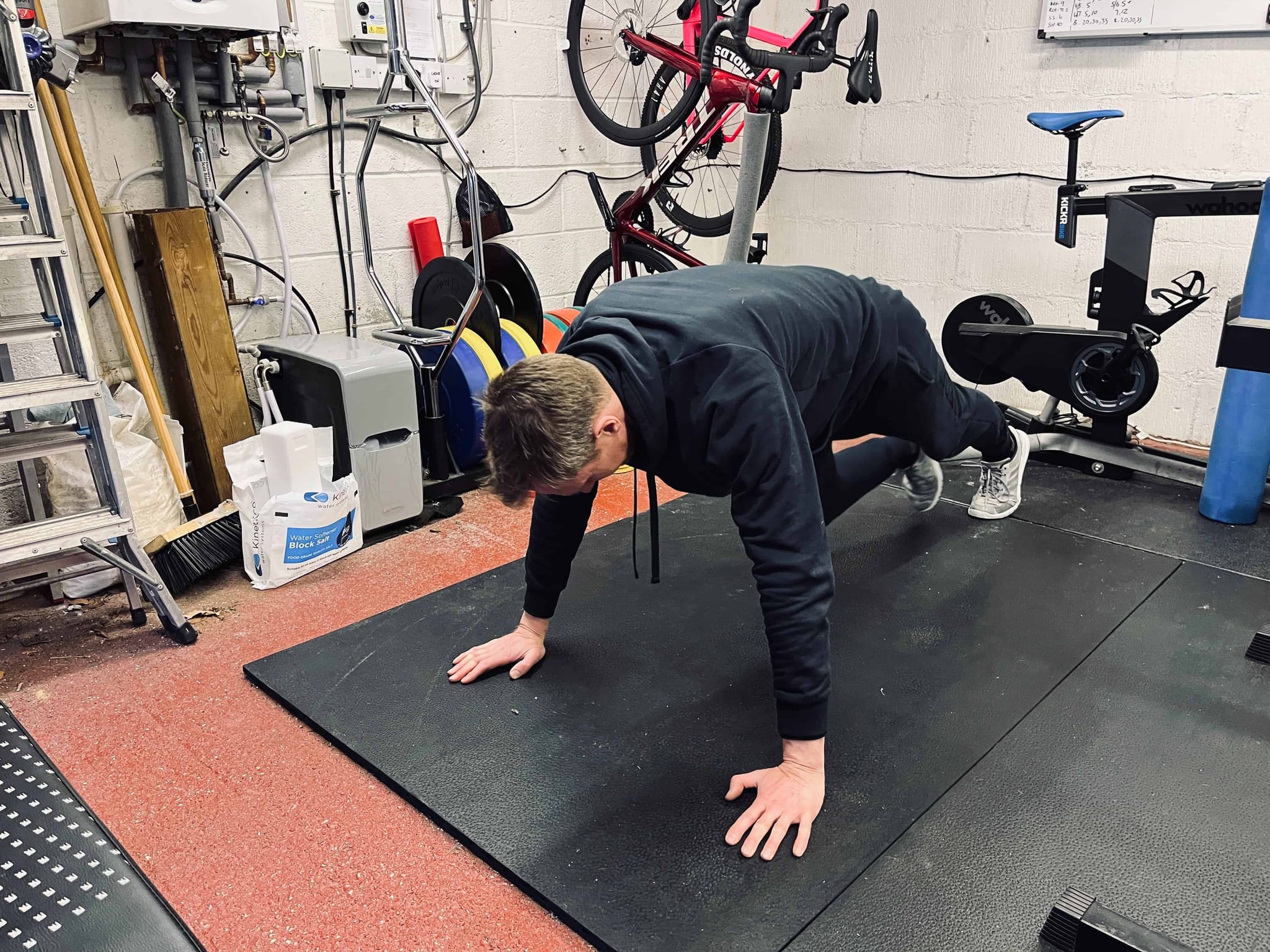 cyclist intense workout