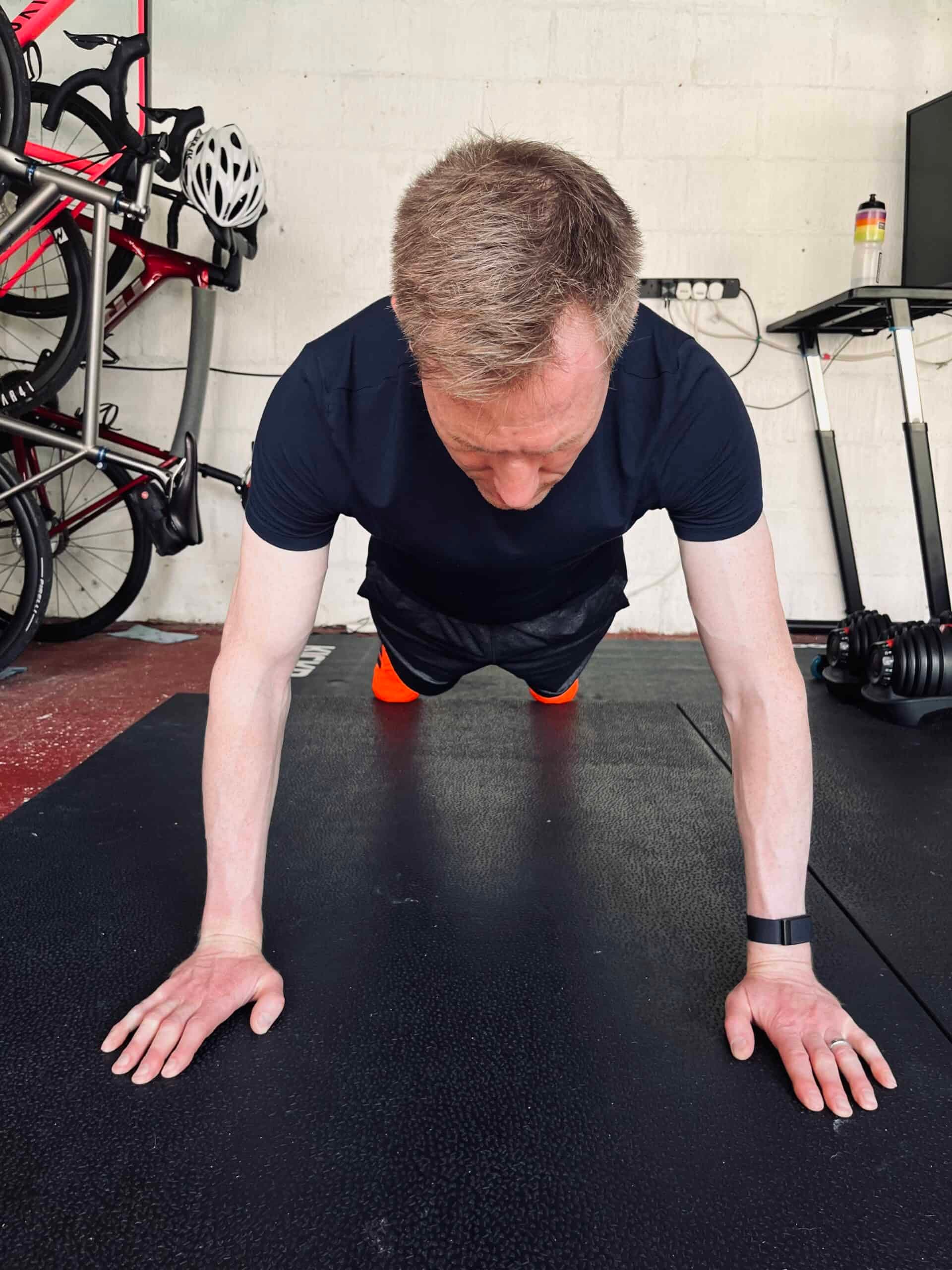 cyclist planking front view