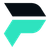 Picture an eye-catching geometric design in teal and black, featuring a snazzy version of the letter "P.